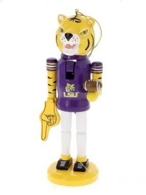 LSU Tiger Nutcracker Figurine in Purple and Gold